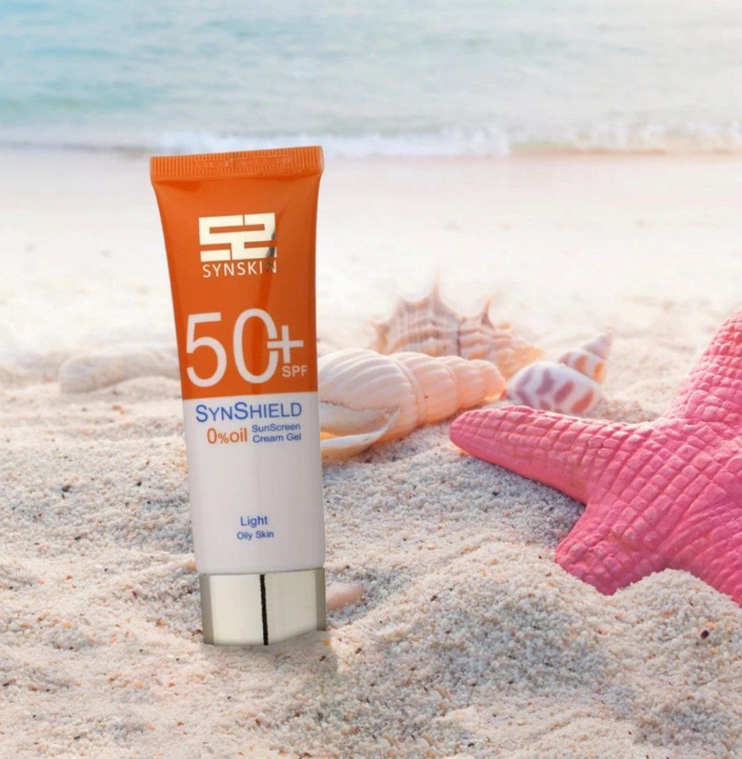 کرم‌ زد آفتاب synskin ژل کرم زد آفتاب+spf50 فاقد چربی بژ روشن سایت اسکین